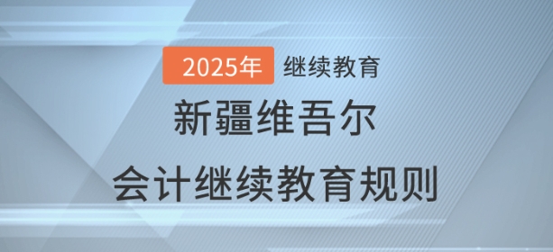 2025年新疆維吾爾自治區會計繼續教育學習規則 2025年新疆維吾爾自治區會計繼續教育學習規則