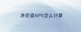 凈現值npv怎么計算