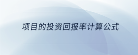 項目的投資回報率計算公式
