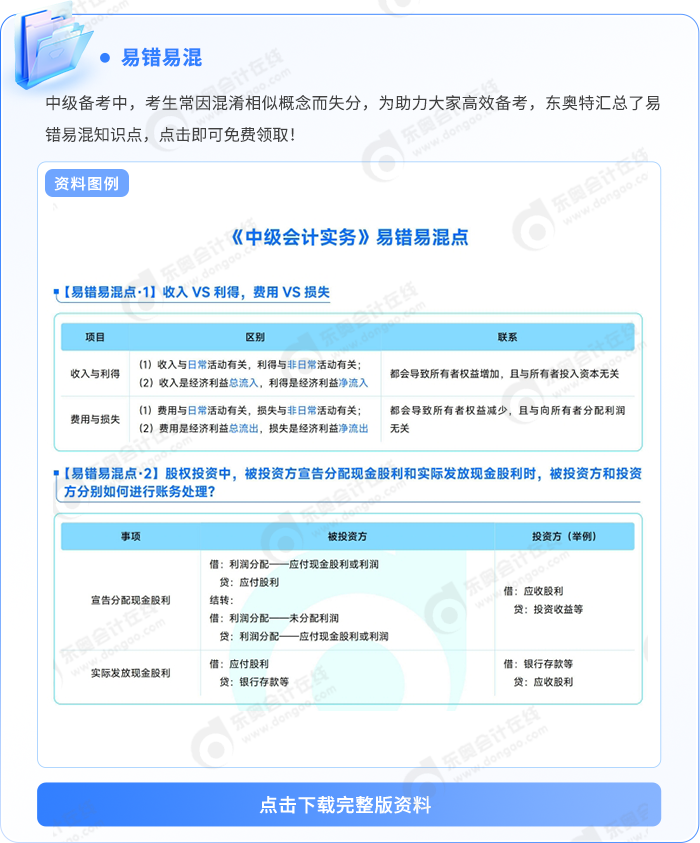 中級會計易錯易混 中級會計易錯易混